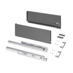 Tiroir extérieur Protone 30kg  -  coulisses à sortie totale et fermeture amortie -  hauteur 178mm -  profondeur 500mm -  Acier - de marque EMUCA, référence: B9339400