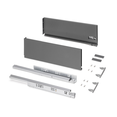 Tiroir extérieur Protone 30kg  -  coulisses à sortie totale et fermeture amortie -  hauteur 178mm -  profondeur 500mm -  Acier - - EMUCA