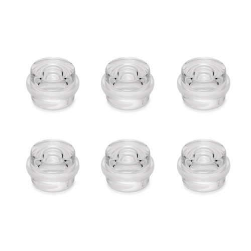 Lot de 6 butées de porte cylindriques adhésives -  fixation au sol -  Plastique -  Transparent - EMUCA