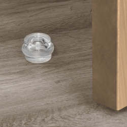 Lot de 6 butées de porte cylindriques adhésives -  fixation au sol -  Plastique -  Transparent - EMUCA