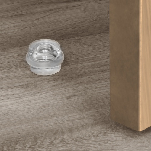 Lot de 6 butées de porte cylindriques adhésives -  fixation au sol -  Plastique -  Transparent - EMUCA
