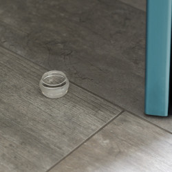 Lot de 6 butées de porte cylindriques adhésives -  fixation au sol -  Plastique -  Transparent - EMUCA