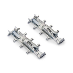 Kit de ferrures de suspensions invisibles pour meubles hauts Levelup 3 avec plaque -  acier -  zingué - EMUCA