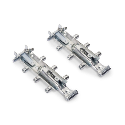 Kit de ferrures de suspensions invisibles pour meubles hauts Levelup 3 avec plaque -  acier -  zingué - EMUCA