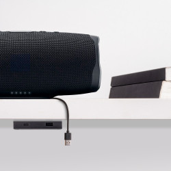 Connecteur USB A+C Linky (81x12mm) -  5V DC 2A (10W) -  Plastique noir -  Plastique - EMUCA