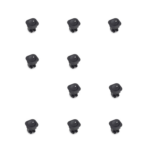 Lot de 10 interrupteurs à encastrer D21x21 -  Plastique -  Noir - EMUCA