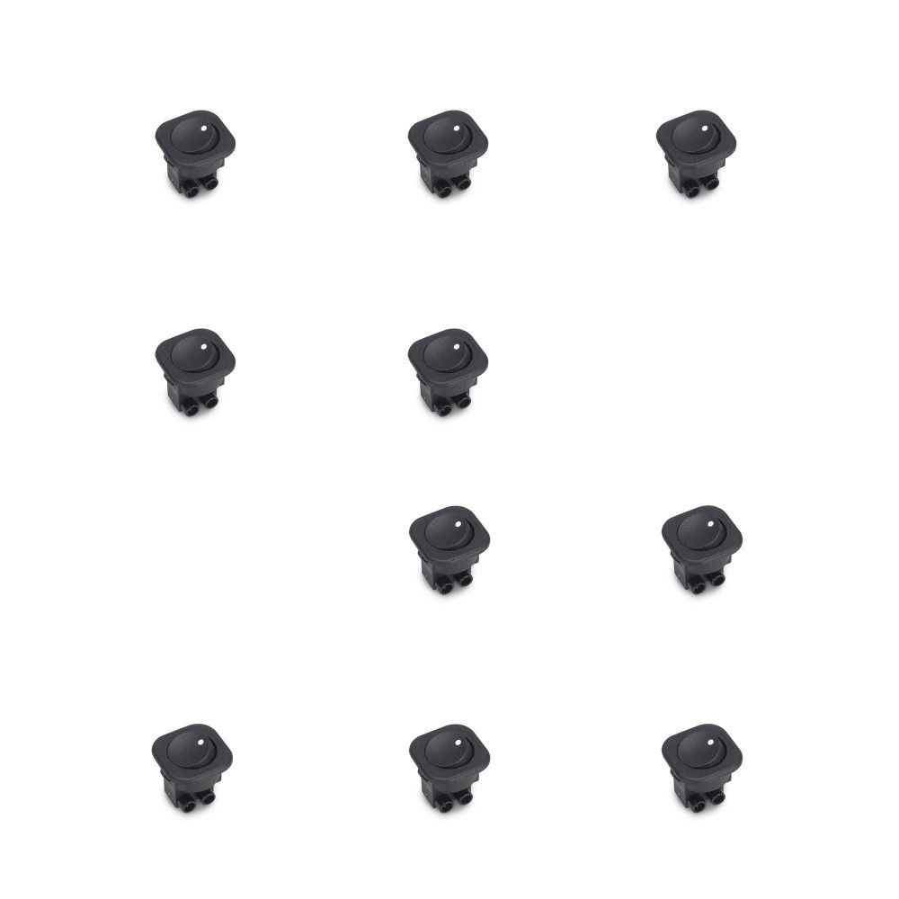 Lot de 10 interrupteurs à encastrer D21x21 -  Plastique -  Noir