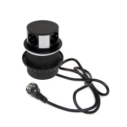 Multiconnecteur Vertikal Push diamètre 100mm -  3 prises de type Schuko -  1 USB type A -  1 USB type C -  Acier et Plastique -  de marque EMUCA, référence: B9340600