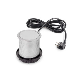 Multiconnecteur Vertikal Push diamètre 100mm -  3 prises de type Schuko -  1 USB type A -  1 USB type C -  Acier et Plastique -  - EMUCA