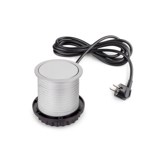 Multiconnecteur Vertikal Push diamètre 100mm -  3 prises de type Schuko -  1 USB type A -  1 USB type C -  Acier et Plastique -  - EMUCA