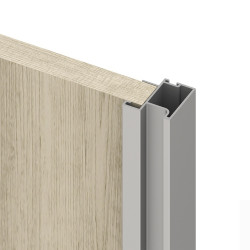 Kit de quincaillerie pour armoire à 2 portes coulissantes avec fermeture souple Placard 74 - Modèle de poignée Sharp - épaisse - EMUCA