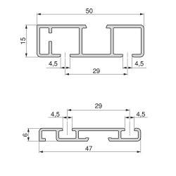 Système de montage en surface Flow 2 en kit pour une armoire avec 2 portes coulissantes en bois avec fermeture souple. - EMUCA
