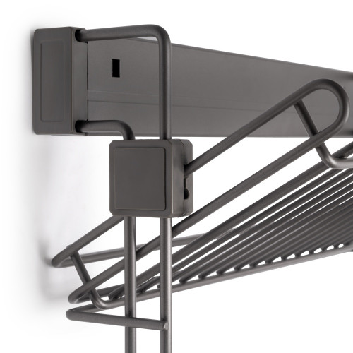 Porte-chaussures latéral coulissant pour placards et dressing Quartz -  Gauche -  Acier -  Titane - EMUCA