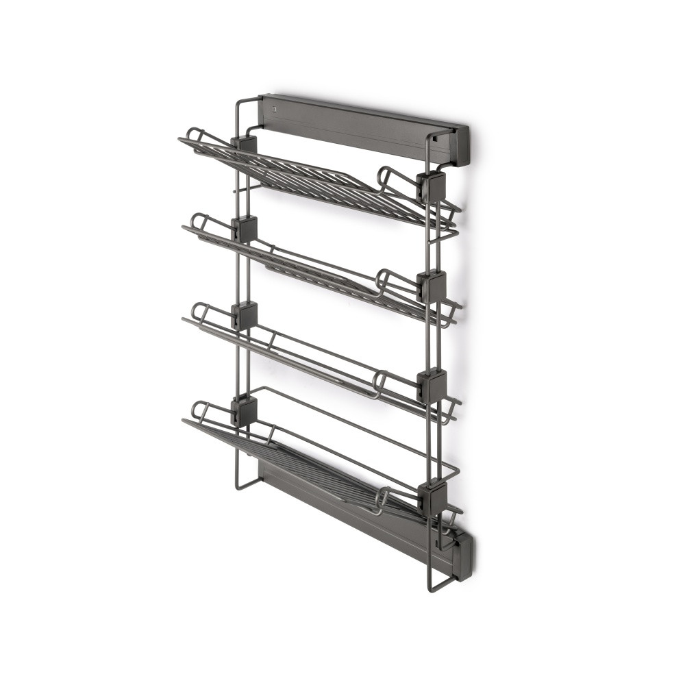 Porte-chaussures latéral coulissant pour placards et dressing Quartz -  Droite -  Acier -  Titane