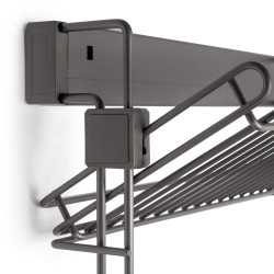 Porte-chaussures latéral coulissant pour placards et dressing Quartz -  Droite -  Acier -  Titane - EMUCA