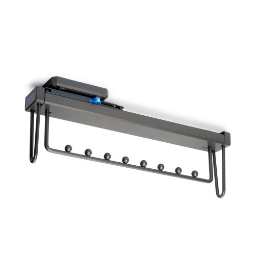 Porte-vêtements extractible Quartz pour armoire -  Plastique et Aluminium -  Titane - EMUCA