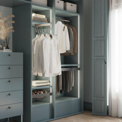 Porte-vêtements extractible Quartz pour armoire -  Plastique et Aluminium -  Titane - EMUCA