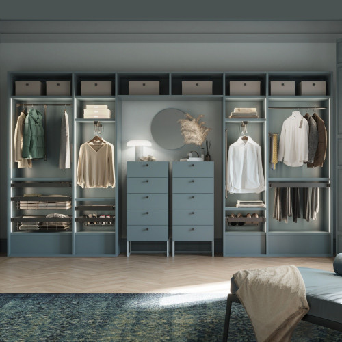 Porte-vêtements extractible Quartz pour armoire -  Plastique et Aluminium -  Titane - EMUCA