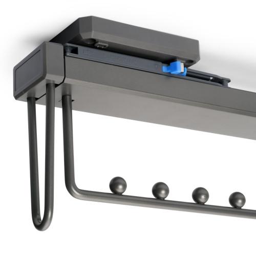 Porte-vêtements extractible Quartz pour armoire -  Plastique et Aluminium -  Titane - EMUCA