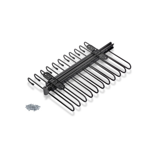 Porte-pantalons extractible -  11 tiges -  guides d'extraction totale -  Acier -  Titane - EMUCA