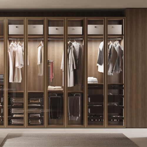 Porte-pantalons extractible -  11 tiges -  guides d'extraction totale -  Acier -  Titane - EMUCA