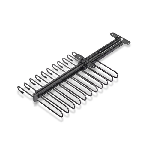 Porte-pantalons extractible -  11 tiges -  guides d'extraction totale -  Acier -  Titane - EMUCA