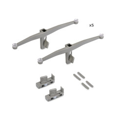 Lot de consoles pour 5 tablettes en verre pour la structure Zero -  verre non inclus -  Zamak -  Peint gris pierre - EMUCA