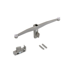 Lot de consoles pour 5 tablettes en verre pour la structure Zero -  verre non inclus -  Zamak -  Peint gris pierre - EMUCA