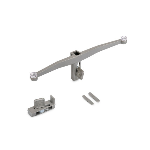 Lot de consoles pour 5 tablettes en verre pour la structure Zero -  verre non inclus -  Zamak -  Peint gris pierre - EMUCA