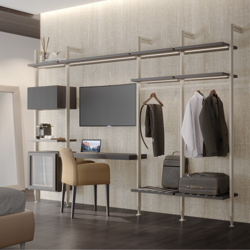 Lot de 2 cadres Zero avec quincaillerie et profilés pour montage au sol et au mur avec vérin circulaire -  Aluminium et Zamak -  - EMUCA