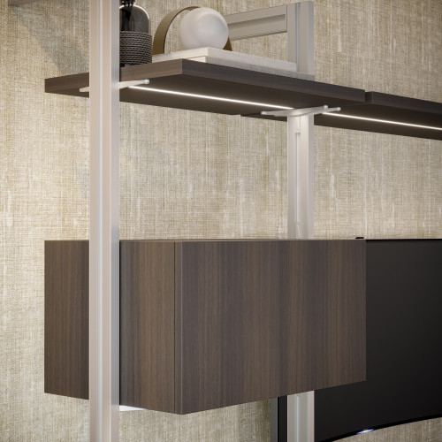 Lot de 2 cadres Zero avec quincaillerie et profilés pour montage au sol et au mur avec vérin circulaire -  Aluminium et Zamak -  - EMUCA