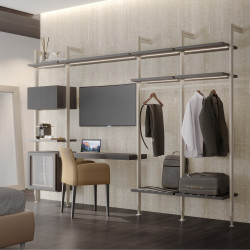 Lot de 3 cadres Zero avec quincaillerie et profilés pour montage au sol et au mur avec vérin circulaire -  Aluminium et Zamak -  - EMUCA