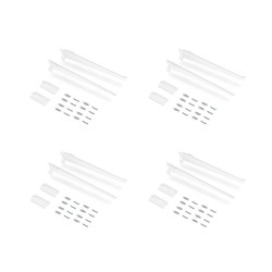 Lot de 4 étagères avec consoles et plaques de fixation murale Jagmet - longueur 230mm - Acier - Peint en blanc - EMUCA