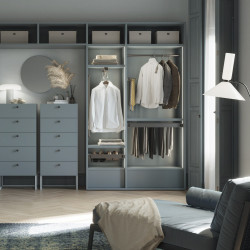 Lot de 2 rails ronds pour armoires D.28mm longueur 0.75m avec supports -  Aluminium et Zamak -  Titane - EMUCA