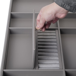 Kit tiroir organisateur et rack ajustable Quartz pour armoires -  glissières extension totale et à fermeture douce -  Module 70c - EMUCA