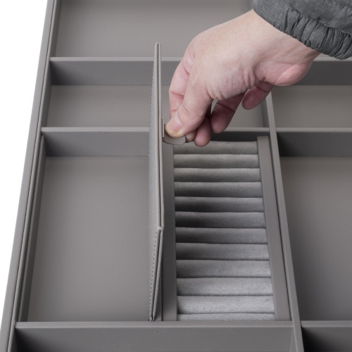 Kit tiroir organisateur et rack ajustable Quartz pour armoires -  glissières extension totale et à fermeture douce -  Module 70c - EMUCA