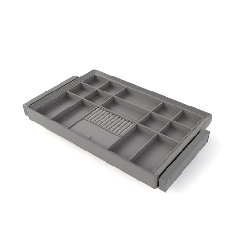 Kit tiroir organisateur et rack ajustable Quartz pour armoires -  glissières extension totale et à fermeture douce -  Module 80c - EMUCA