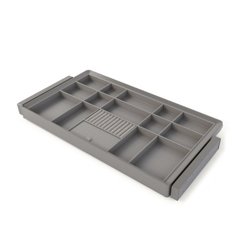 Kit tiroir organisateur et rack ajustable Quartz pour armoires -  glissières extension totale et à fermeture douce -  Module 90c - EMUCA