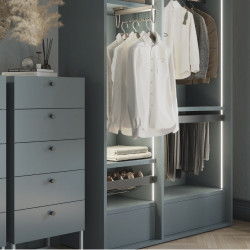 Kit tiroir à chaussures et rack ajustable Quartz pour armoires - glissières extension totale et à fermeture douce - Module 90c - EMUCA