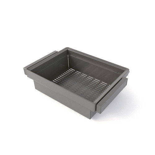 Kit panier métallique et rack ajustable Quartz pour armoires -  glissières extension totale et à fermeture douce -  Module 70cm  - EMUCA