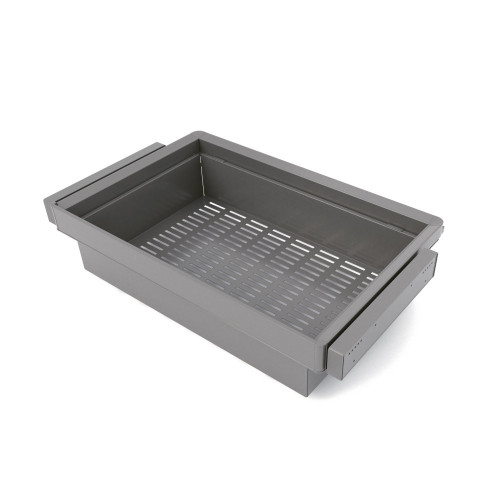 Kit panier métallique et rack ajustable Quartz pour armoires -  glissières extension totale et à fermeture douce -  Module 80cm  - EMUCA