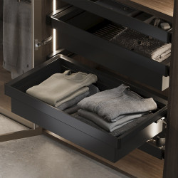 Kit panier métallique et rack ajustable Quartz pour armoires -  glissières extension totale et à fermeture douce -  Module 90cm  - EMUCA