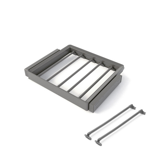 Kit de porte-pantalon à 7tringles et rack ajustable Quartz pour armoires -  glissières extension totale et à fermeture douce -   - EMUCA