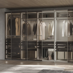 Kit de porte-pantalon à 7tringles et rack ajustable Quartz pour armoires -  glissières extension totale et à fermeture douce -   - EMUCA