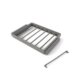 Kit de porte-pantalon à 7tringles et rack ajustable Quartz pour armoires -  glissières extension totale et à fermeture douce -   de marque EMUCA, référence: B9345500