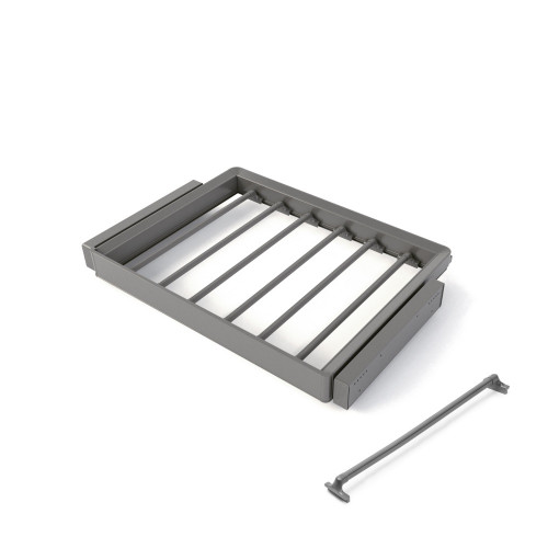 Kit de porte-pantalon à 7tringles et rack ajustable Quartz pour armoires -  glissières extension totale et à fermeture douce -   - EMUCA