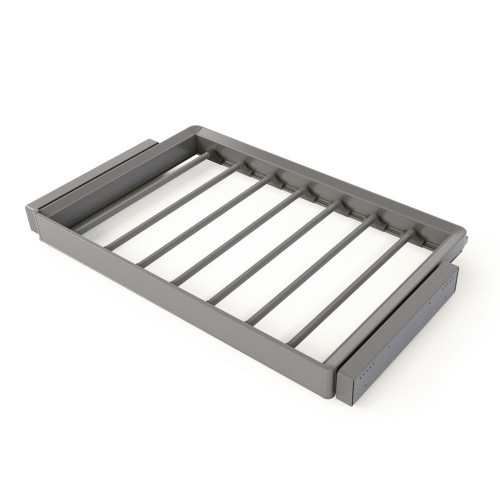 Kit de porte-pantalon à 7tringles et rack ajustable Quartz pour armoires -  glissières extension totale et à fermeture douce -   - EMUCA