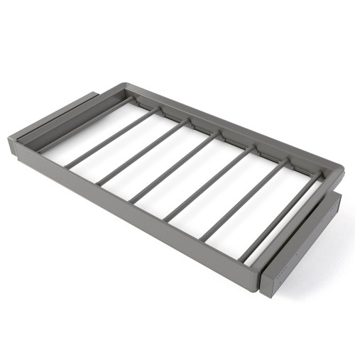 Kit de porte-pantalon à 7tringles et rack ajustable Quartz pour armoires -  glissières extension totale et à fermeture douce -   - EMUCA