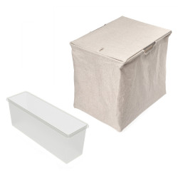 Kit plateau auxiliaire - panier et rack ajustable Quartz pour armoires - glissières extension totale et à fermeture douce - M - EMUCA