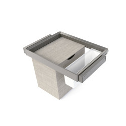 Kit plateau auxiliaire - panier et rack ajustable Quartz pour armoires - glissières extension totale et à fermeture douce - M - EMUCA